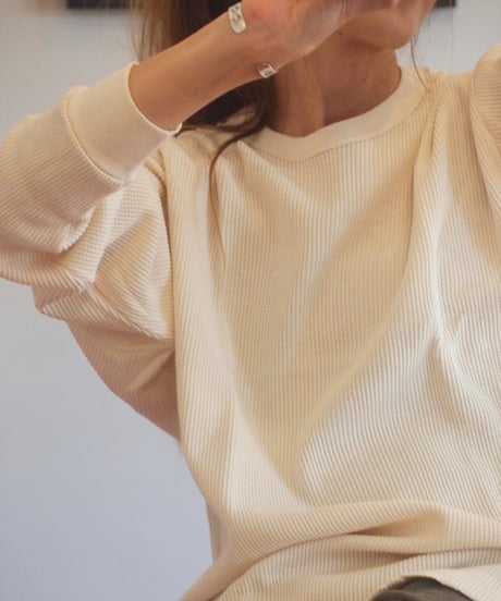 "S.O.S. from TEXAS" THERMAL Long Sleeve Crew Tee Natural