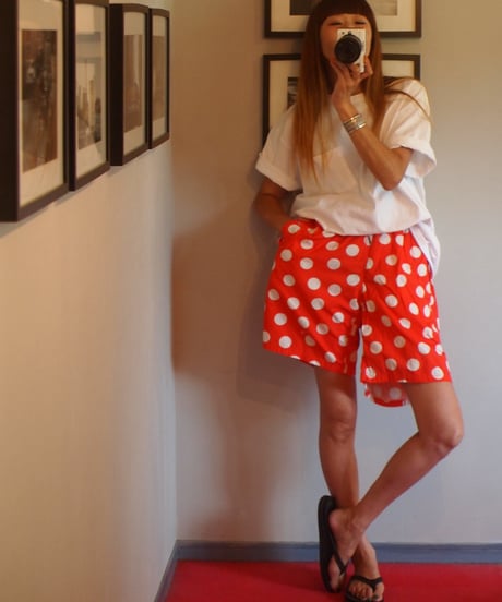 "IMPRESTORE" Polka Dot Trousers/Shorts[RED]