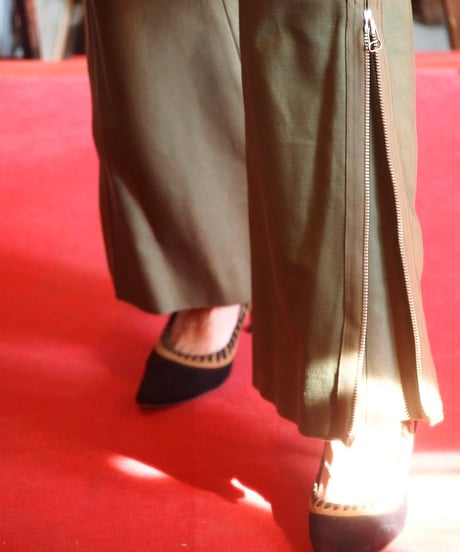 "RUMBLE RED"Military Flare Pants