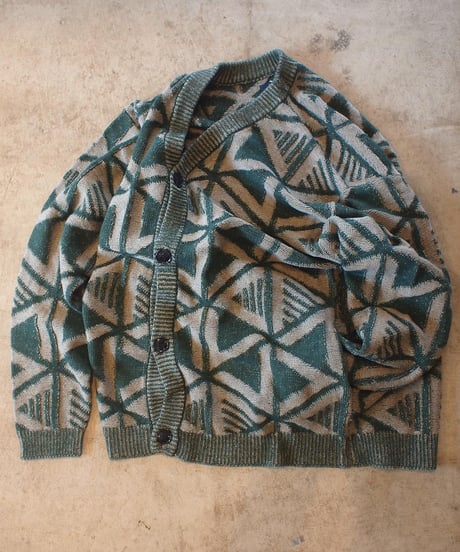 "MODEM DESIGN"  Jacquard Knit Cardigan
