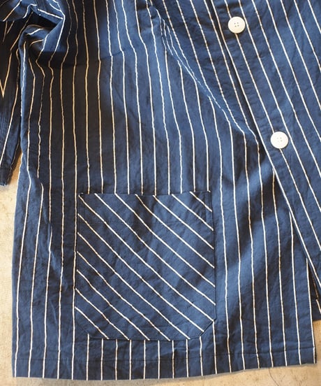 "MODEM DESIGN" Short Sleeve Stripe Shirts