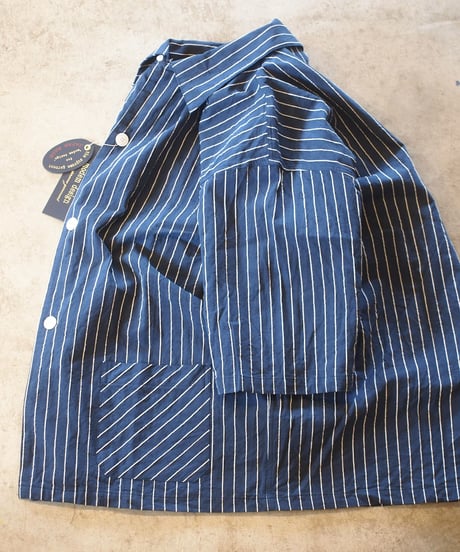 "MODEM DESIGN" Short Sleeve Stripe Shirts