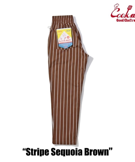 "COOKMAN" Chef Pants[Stripe Sequoia Brown]