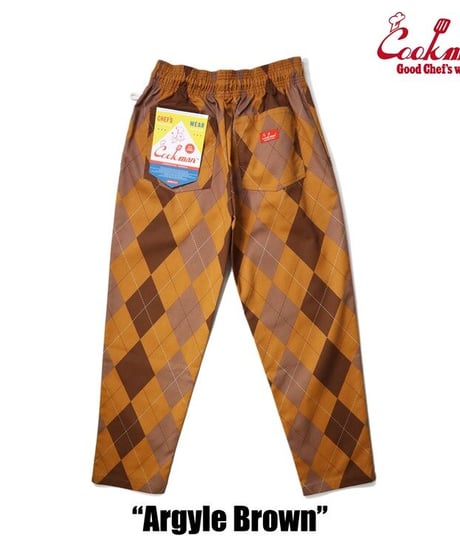 "COOKMAN" Chef Pants[Argyle Brown]