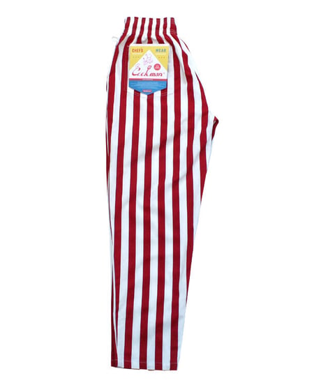 "COOKMAN"Chef Pants[Wide Stripe/RED]