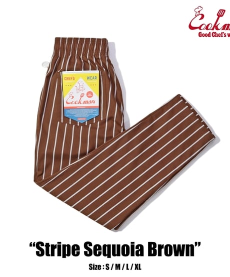 "COOKMAN" Chef Pants[Stripe Sequoia Brown]