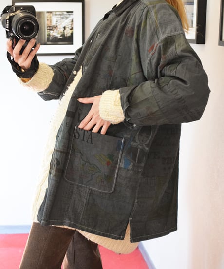 "Mr Remake man"Used Tapestry Remake Shirts[Size:3(L)]