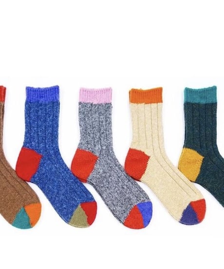 "Mauna Kea"Socks Wool 3-Sided Switching Socks