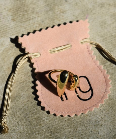 "ing..."asymmetry gold 18k goldplated ring