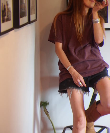 “GOOD ON"Short Sleeve Tee[P-BORDEAUX]