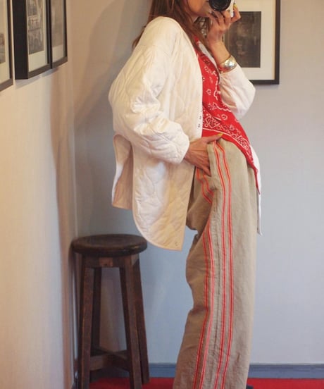 "REMAKE" Vintage Linen Easy Pants