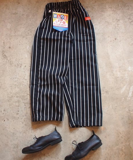 "COOKMAN"Wide Chef Pants Stripe Black