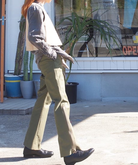 "RUMBLE RED"Military Flare Pants