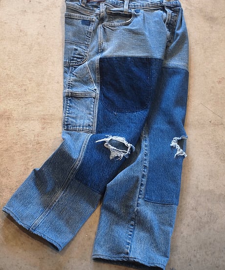 "SUNNY SIDE UP" Re Denim Painter Pants