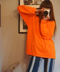 "GOOD ON"Long Sleeve Crew T-Shirts[P-ORANGE]