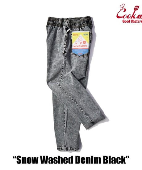 "COOKMAN"Chef Pants[Snow Washed Denim Black]