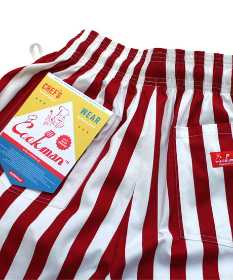 "COOKMAN"Chef Pants[Wide Stripe/RED]