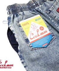 "COOKMAN" Chef Pants Short [Snow Washed Denim Blue]
