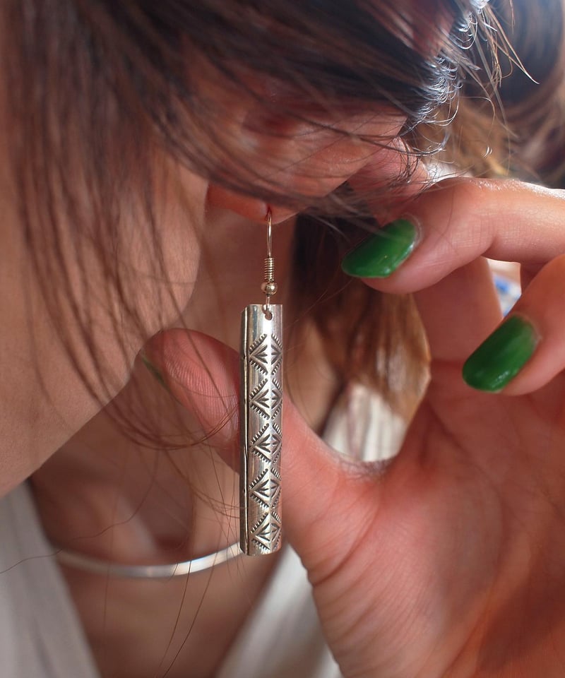 Navajo　Stampwork　ピアス シルバー925　シルバーアクセサリー NAVAJO