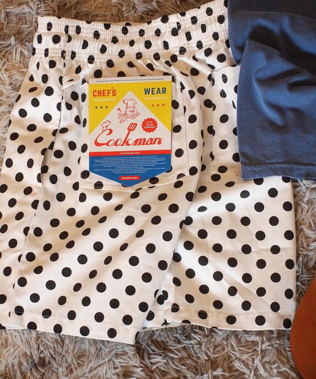 "COOKMAN" Chef Pants Short[Dots White]