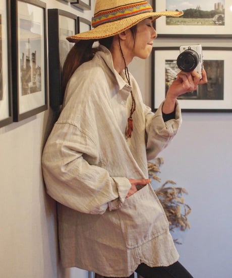 "MODEM DESIGN" Cotton×Linen Long Sleeve Shirts