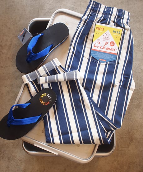 "COOKMAN"Chef Pants[Awning Stripe Navy]