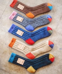 "Mauna Kea"Socks Wool 3-Sided Switching Socks