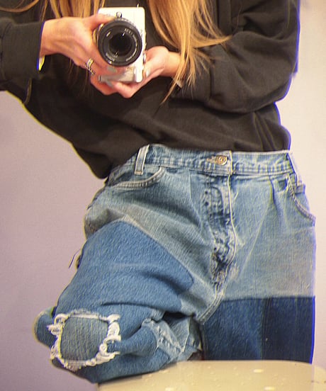 "SUNNY SIDE UP" Re Denim Painter Pants
