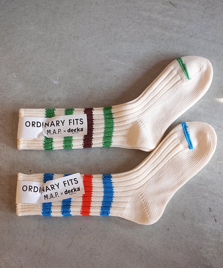 "ORDINARY FITS M.A.P."×”dacka" Heavyweight Socks[Stripe]