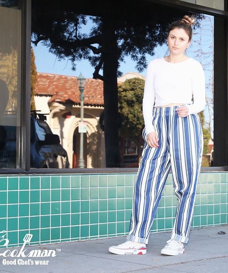 "COOKMAN"Chef Pants[Awning Stripe Navy]
