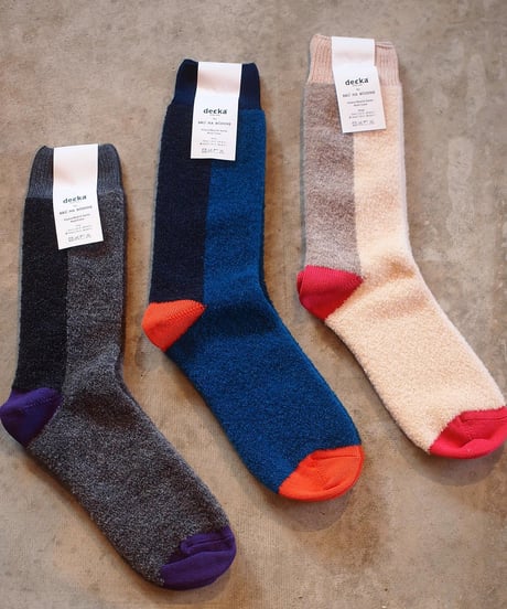"decka ×BRU NA BOINNE" Alpaca Boucle Socks/Multi Color