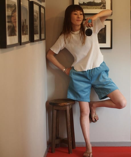 "COOKMAN"Chef Pants Short Corduroy [Turquoise Blue]