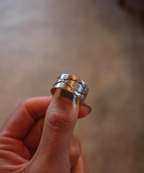 "NAVAJO" Silver Stampwork Ring