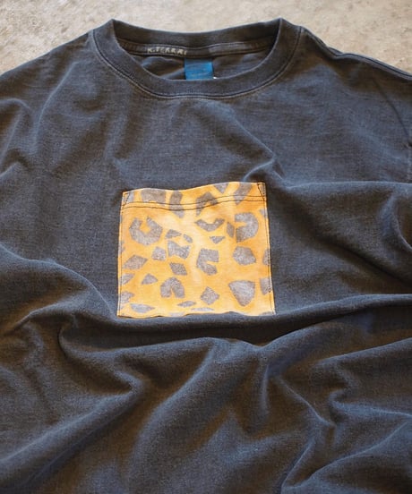 "KOUHEI TERAI" 柿渋弁柄染 Leopard Pocket SS Tee
