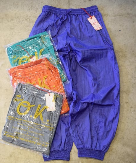 Last.1"O.K." Sports Style Nylon Jog Pants
