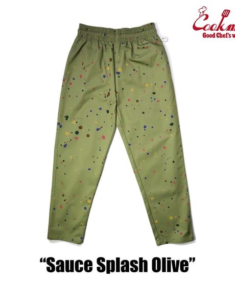"COOKMAN" Chef Pants[Sauce Splash Olive]