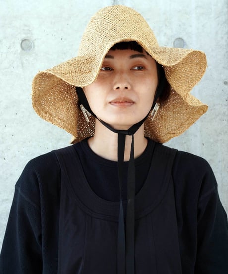 "RUMBLE RED"Waving Rafia Hat