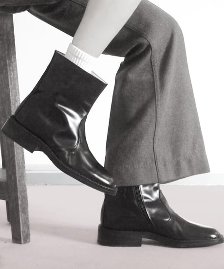"ITALY CARABINIERI" Side Zipper Leather Boots