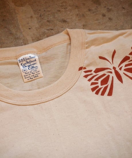 "S.O.S. from Texas"×"CONTINUUM"[Nouveau Butterfly] Short Sleeve Crew Tee
