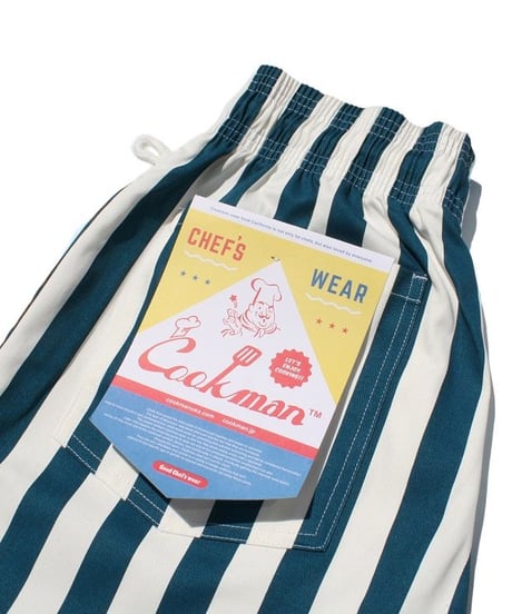 "COOKMAN" Chef Pants[Wide Stripe/Blue]