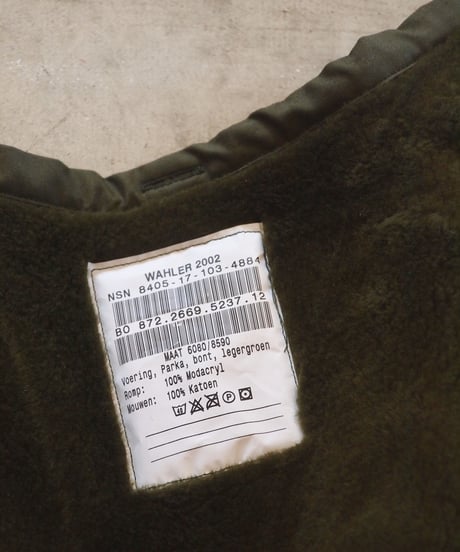 "DUTCH ARMY" Parka Coat Boa Liner[DEAD STOCK]