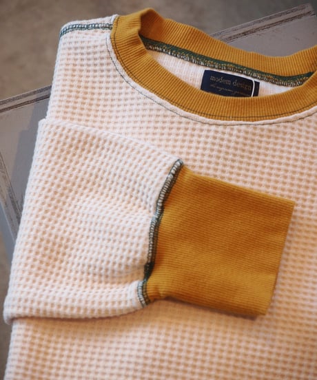 "MODEM DESIGN" Ringer Heavy Waffle Tee