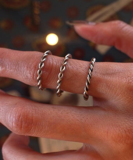 "NAVAJO Jewelry" Twist Silver Ring
