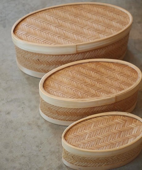 "hint hint"Oval Bamboo Box(3 Size One Set)