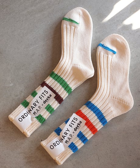 "ORDINARY FITS M.A.P."×”dacka" Heavyweight Socks[Stripe]