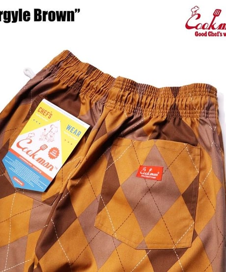 "COOKMAN" Chef Pants[Argyle Brown]