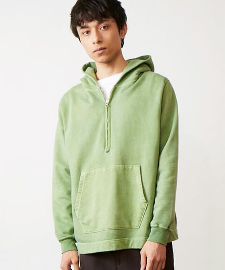"GOOD ON"1/2Zip Pull Over Hood Sweat