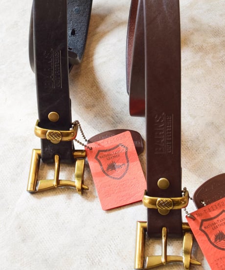 "BARNS" Tochigi Leather Fireman Gold buckle Belt
