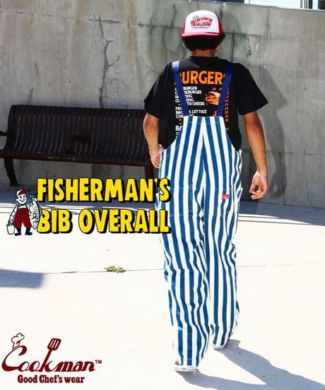 "COOKMAN" Fisherman's Bib Overall[Stripe/NAVY]