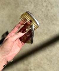 "NAVAJO" Sterling Silver Stamp Work Hair Comb Set